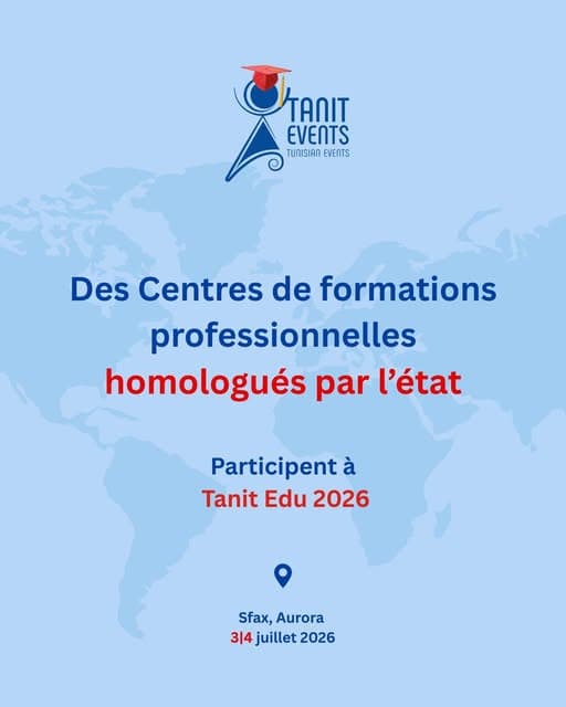 Visuel Tanit Edu : des centres de formation professionnelle homologués participent
